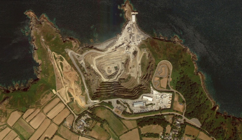 A Google Maps aerial view of the quarry in early 2023