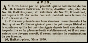... but he died shortly after and the business was taken over by J P Genge