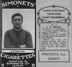 A 1925 cigarette card for Celtic's J P Moyse