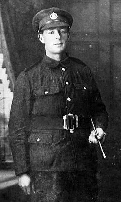 Private Perchard in Dorsetshire Regiment uniform