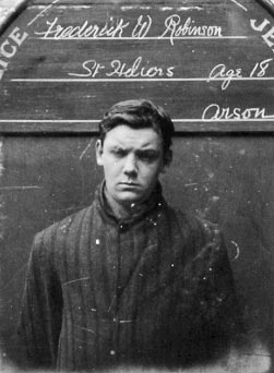 Frederick William Robinson, an 18-year-old native of St Helier, was sentenced to 12 months with hard labour by the Royal Court in November 1915 for arson.