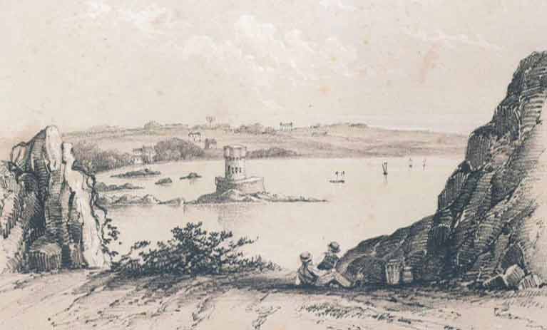 Archirondel before work started on the now abandoned breakwater