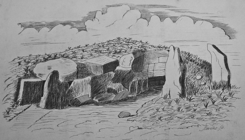 The dolmen found on Mont de la Ville