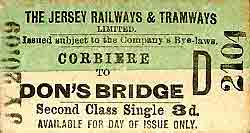 A Jersey Western Railway ticket
