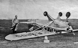 This light aircraft was blown upside down in a storm on 19 October 1961