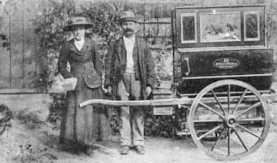 A blind street musician, date unknown