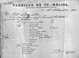 An order for material for a young child - an early form of welfare