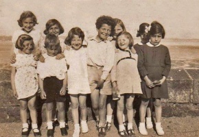 Children on the promenade at St Aubin in 1939