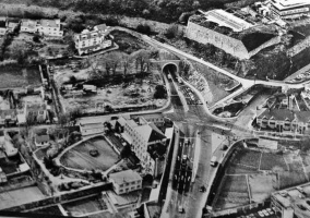 The junction with Route du Fort before the roundabout was constructed
