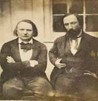 Victor Hugo and Auguste Vacquerie photographed by Charles Hugo