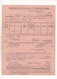 War bonds certificate