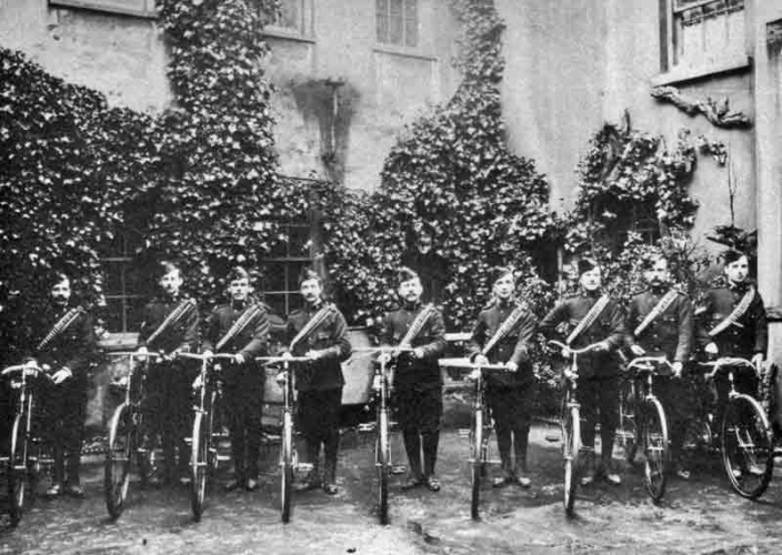 Militia cyclists in 1880