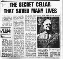A newspaper article highlighting Albert Bedane's bravery