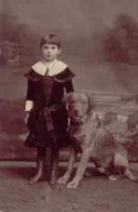 Picture of child and dog