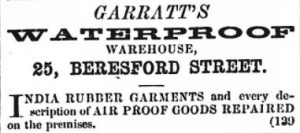 1855 advert from the Jersey Independent