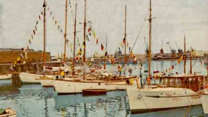 Yachts in the harbour in 1958 before a marina was ever thought of