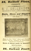 An advertisement for Edward Gellender's Halkett Place shop