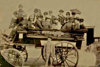 A charabanc in 1880, probably, but not certainly, in Jersey
