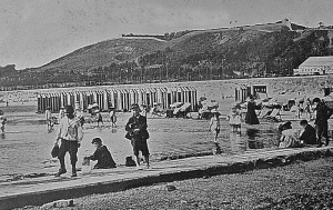 Another photograph showing the extensive boundary wall of Westmount House on the skyline