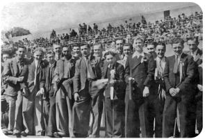 The crowd at the 1948 match at Springfield