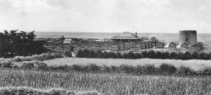 Chateau Plaisir, St Ouen's Bay, with holiday chalets