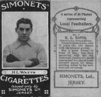 H L Watts, Celtics' goalkeeper on a 1925 cigarette card
