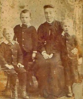 Ellen Gilbert, nee Gallie, with William, Harry and Arthur in 1890