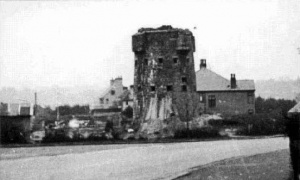 The tower just before the Germans blew it up ...