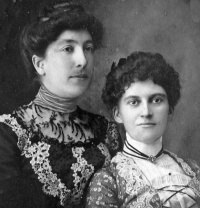 This picture is annotated Messervy and Le Gros. Annie May Le Gros (1872-1913) married Philip Charles Messervy. Is she photographed with her mother? Or are these two images of Annie May, combined by the photographer?
