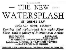 Early advertisement for the Watersplash