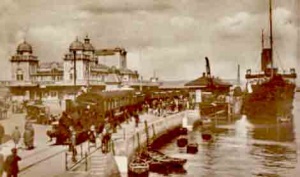 The Weymouth boat train awaits the arriving boat in 1930