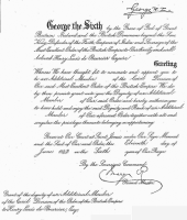 Henry Lewis De Bourcier's MBE certificate