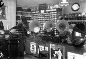 Gramophones at Francis Foot's shop in 1915