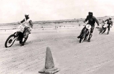 A motor cycle race in the 1970s