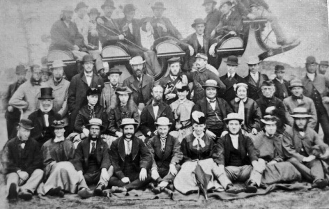 A large group on an outing to Plemont in 1868, photographed by Godfray ...