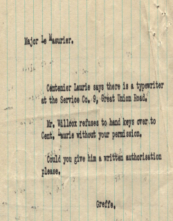 Request to allow the Centenier access to the premises