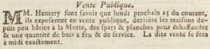 M Hemery advertised in 1805 the sale of wood behind the new houses in La Motte Street (Hemery Row)