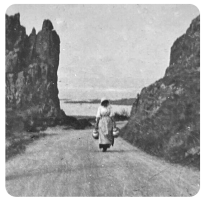 The figure in this 19th ceentury photograph on the road between Corbiere and Petit Port was described as 'a peasant'!