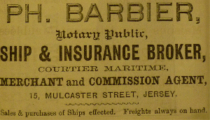 Ship and insurance broker Philip Barbier was in business in Mulcaster Street in the mid-19th century