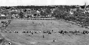 Football on People's Park in 1957