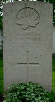 The grave of Great War casualty Herbert Edward Moore at Chocques Military Cemetery, near Bethune