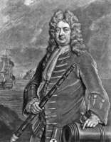 Rear-Admiral Sir Thomas Le Hardy (1666-1732), whose memorial in Westminster Abbey is shown above