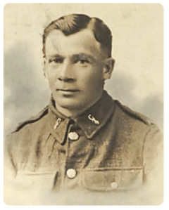 Canadian Infantry private George Gallichan, MM, who was present at the same Town Hall reception as Sergeant Taylor, was one of three serving brothers, in addition to four step-brothers all in the Army. Born in 1887, the son of Henry Thomas Gallichan and Mary, nee Hayes, he was to die in 1919 from injuries incurred during the war. He was awarded the Military Medal for his work as a battalion runner