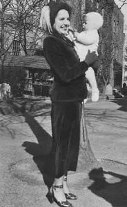 Mike Bisson and his mother at his baptism in 1950
