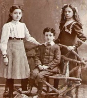 Florence and her brother Alfred, and an unidentified friend