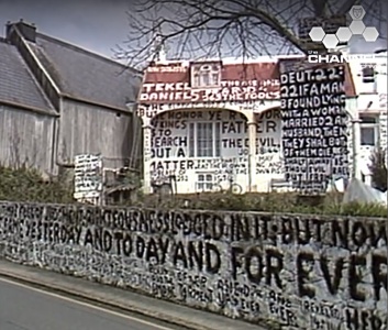 Biblical quotations on the walls of a house owned by Robert Chalmers Bisson