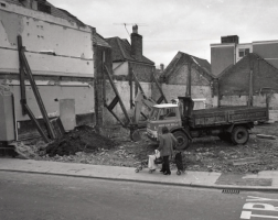 Demolition on the corner with Dumaresq Street om 1981 - Picture Jersey Evening Post