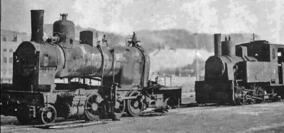 German trains waiting to be shipped out of the island