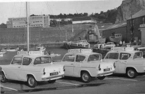 Ford Anglia hire cars at St Helier Harbour