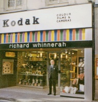 Richard Whinnerah outside his shop in the 1960s